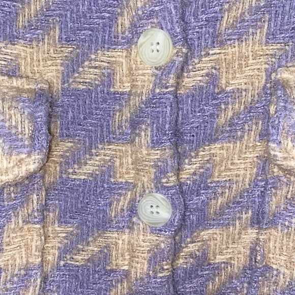 STORETS HANNAH HOUNDSTOOTH WO SIZE S/M  WOOL BLEND SHIRT JACKET  LILAC CREAM - Picture 6 of 13